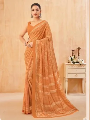 Elegant Georgette Saree with Intricate Kasab Border