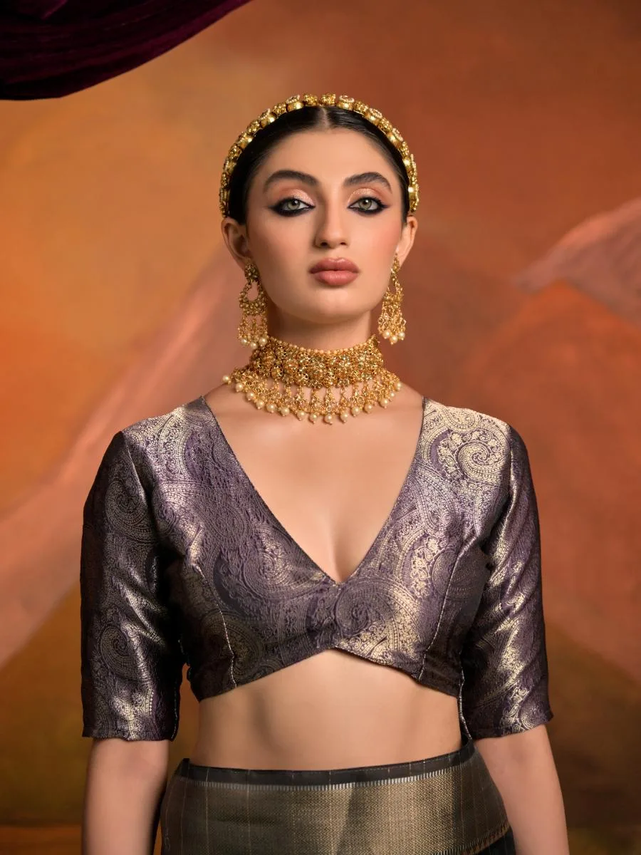 Heritage Weave Moss Silk Saree - Image 10