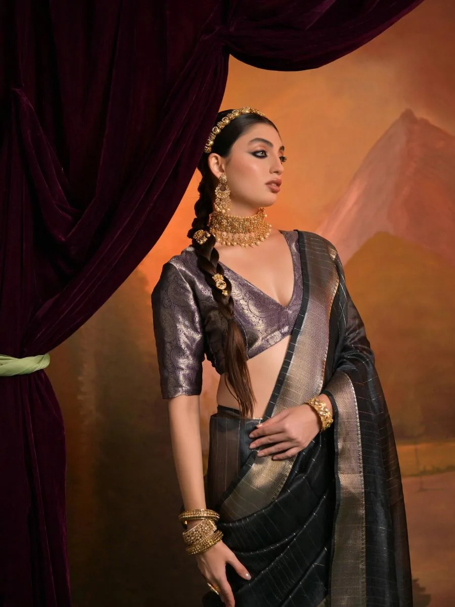 Heritage Weave Moss Silk Saree - Image 12