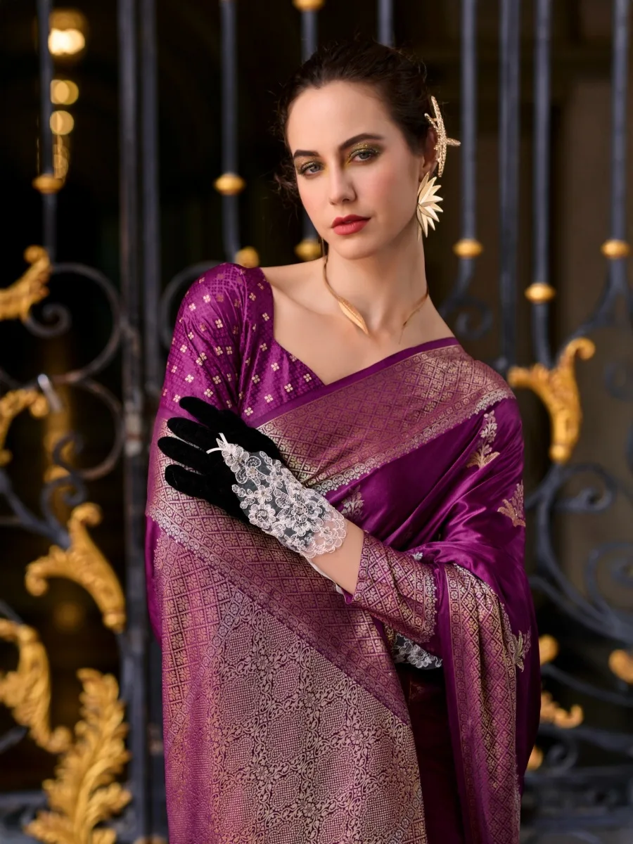 Classic Mangha Silk Saree with Smooth Satin Texture - Image 16