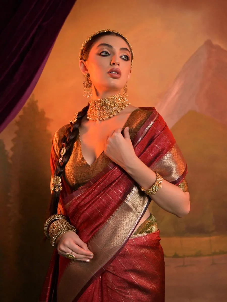 Heritage Weave Moss Silk Saree - Image 18