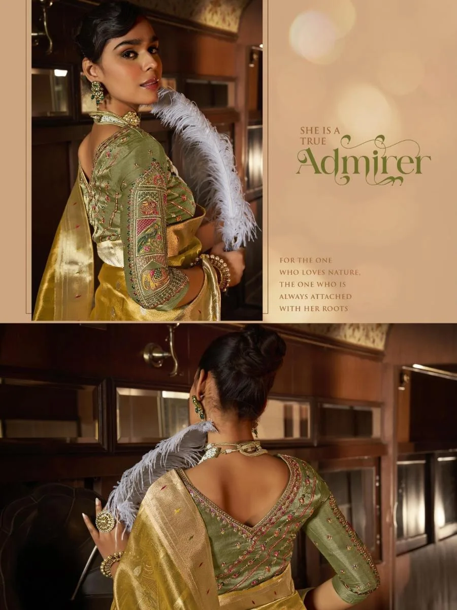 Pure Tissue Silk with Paithani Zari Weave - Image 3
