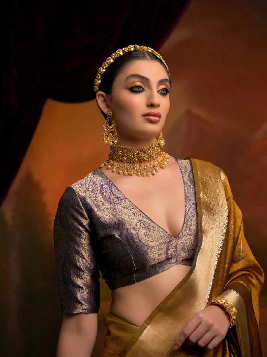 Heritage Weave Moss Silk Saree - Image 6