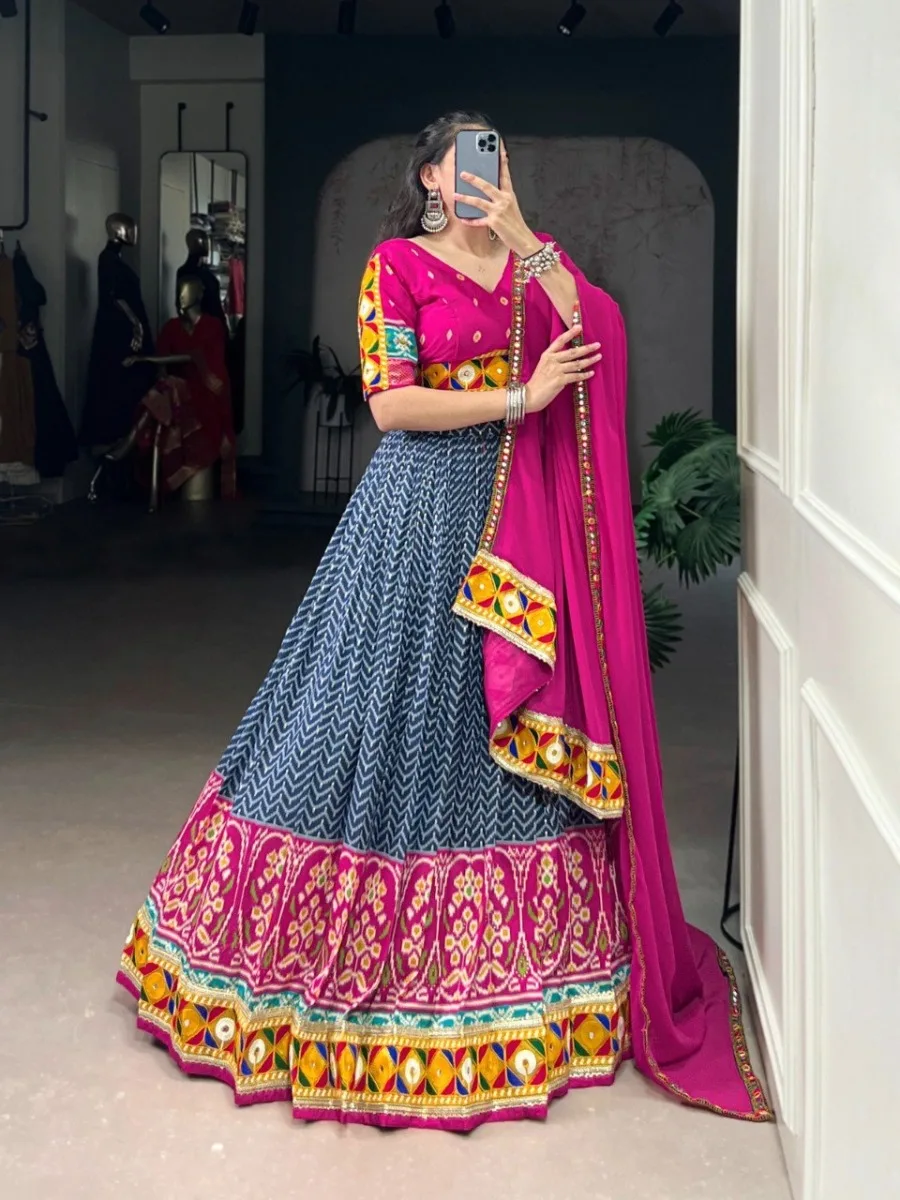 Regal Gamthi Tasar Silk Lehenga Choli with Dupatta - Image 8