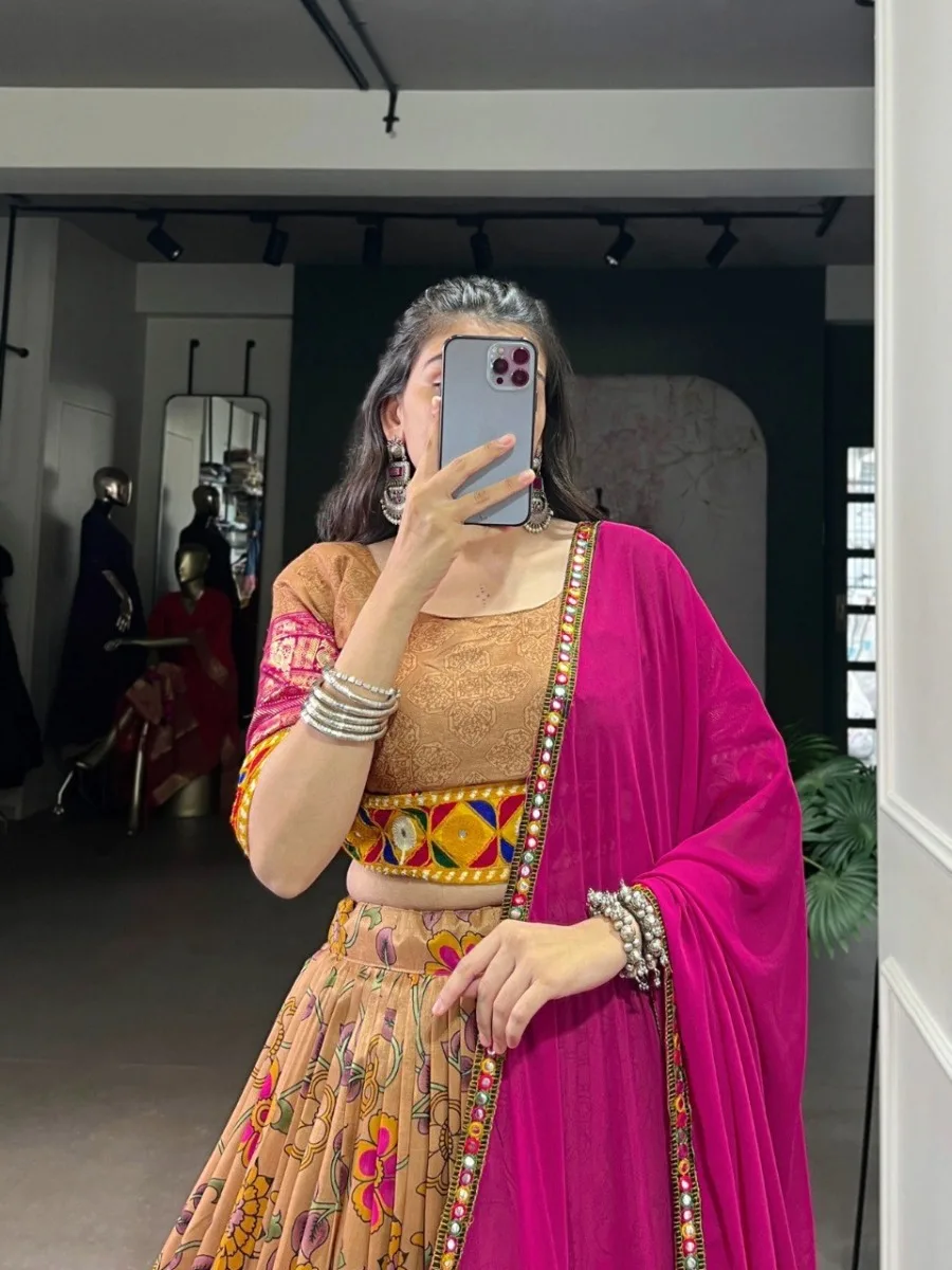 Regal Gamthi Tasar Silk Lehenga Choli with Dupatta - Image 3