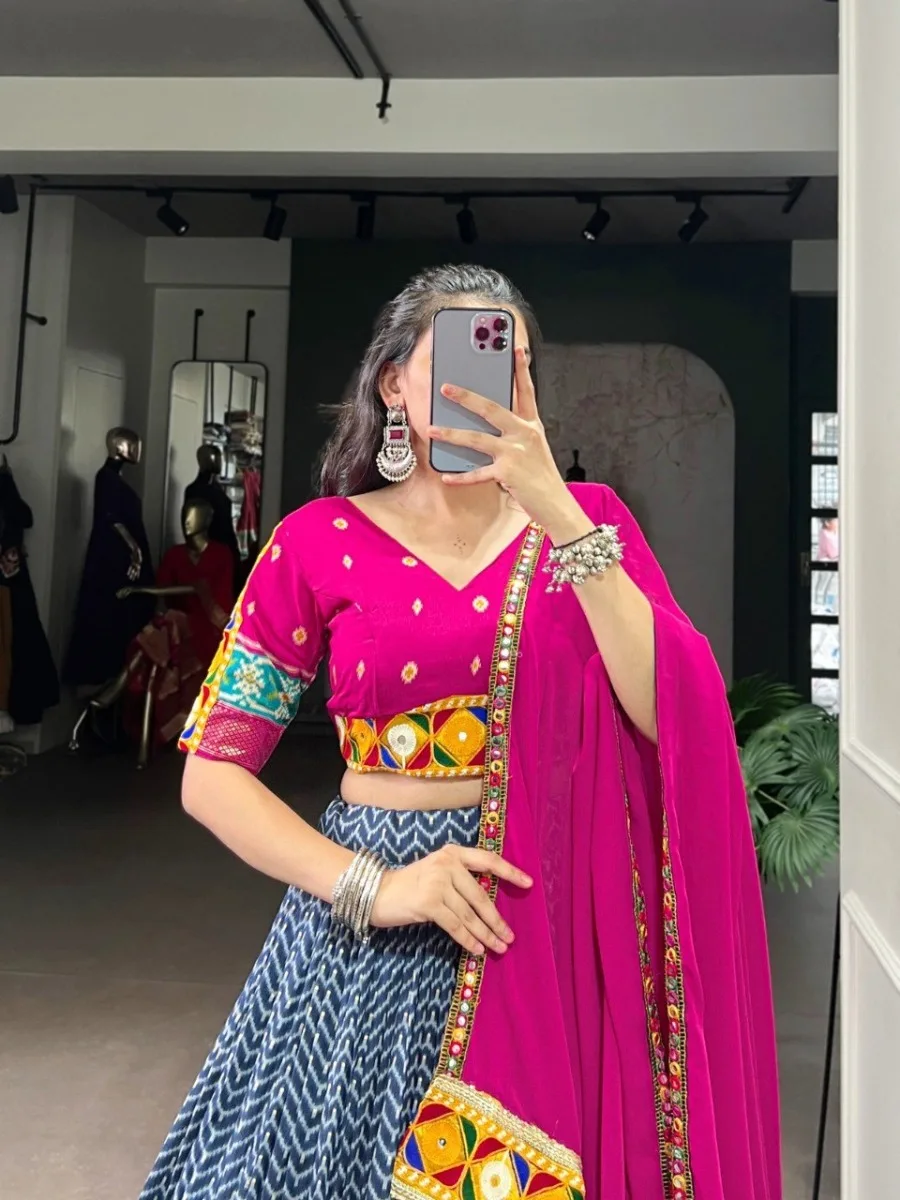 Regal Gamthi Tasar Silk Lehenga Choli with Dupatta - Image 2