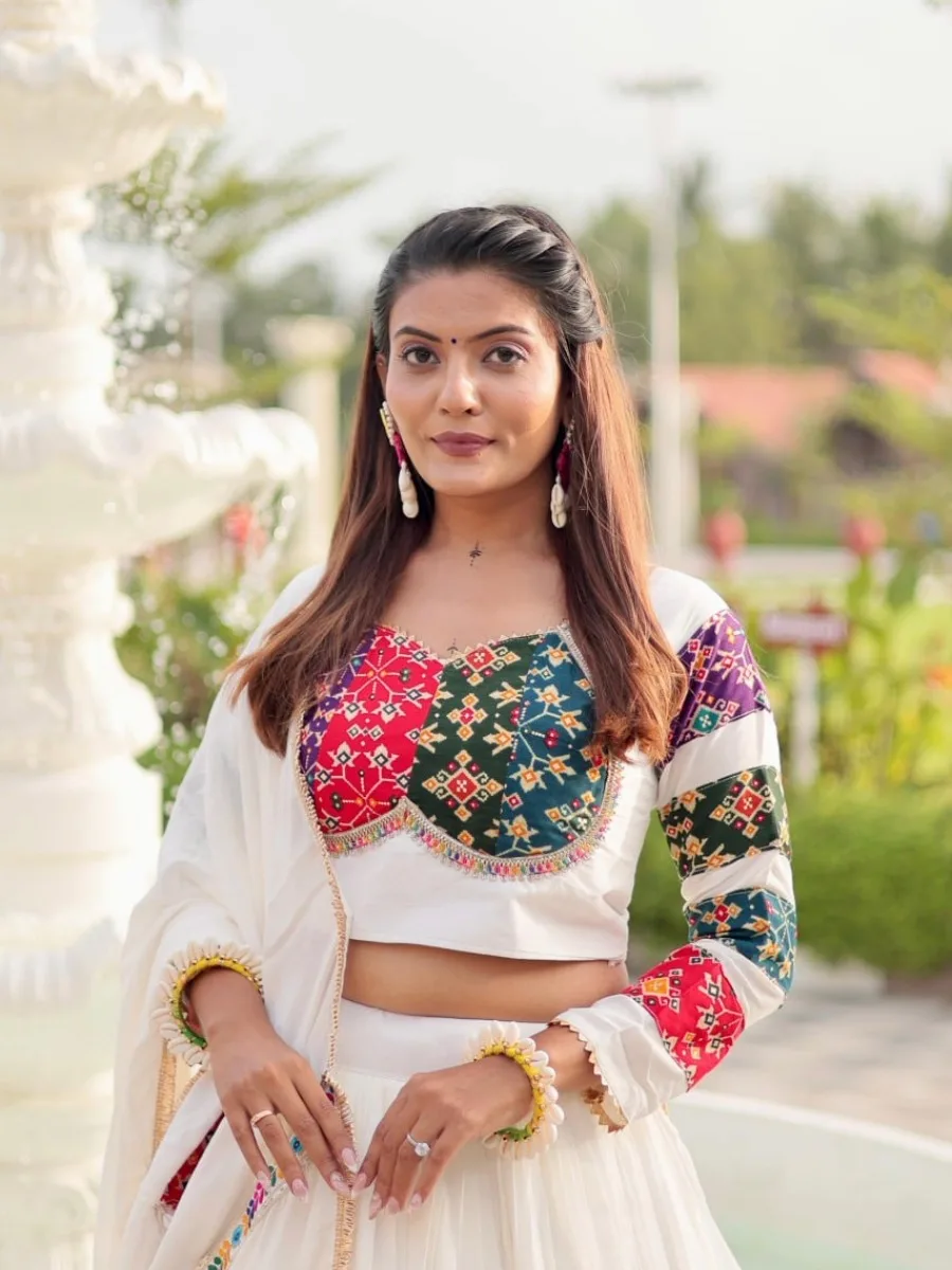 Multi-Color Patchwork Cotton Lehenga Choli Set - Image 5